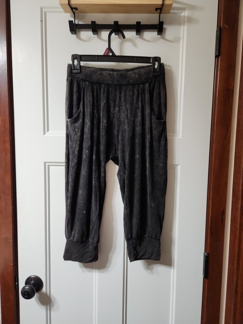 POL Washed Black Cropped Harem Pants